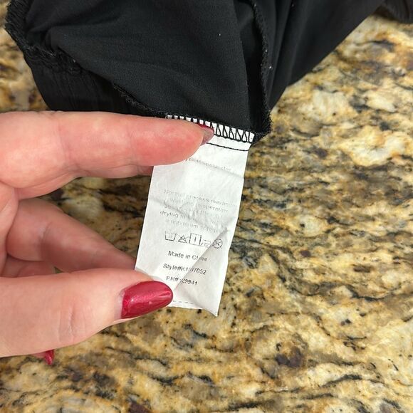 Luukse High Rise Drawstring Waist Ruffle Hem Flared Pants In Black Size M - Picture 6 of 9